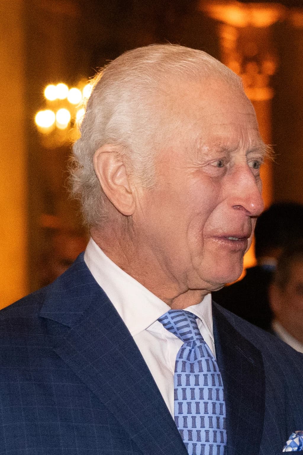 Official portrait photograph of King Charles III at the State Opening of Parliament