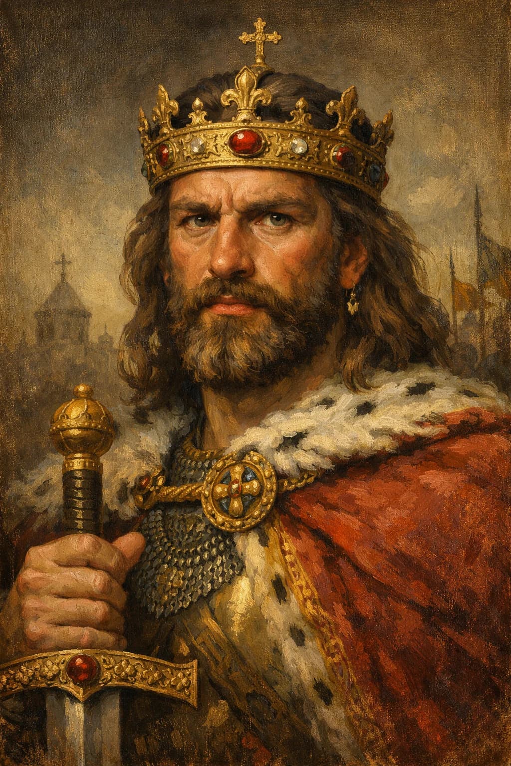 AI-generated portrait of Clovis I, King of the Franks