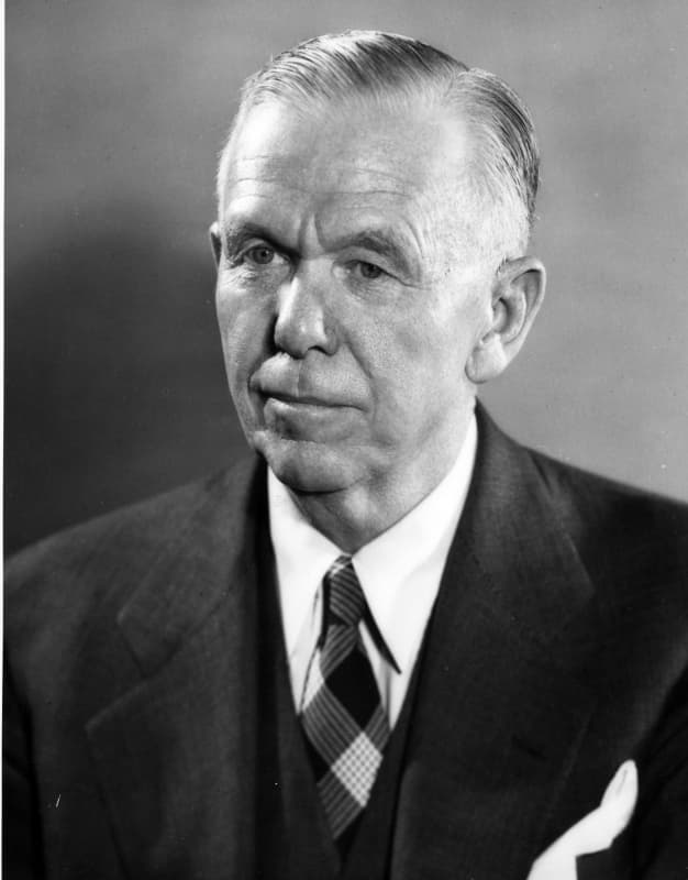 U.S. Army portrait photograph of George C. Marshall in civilian clothes, 25 September 1950