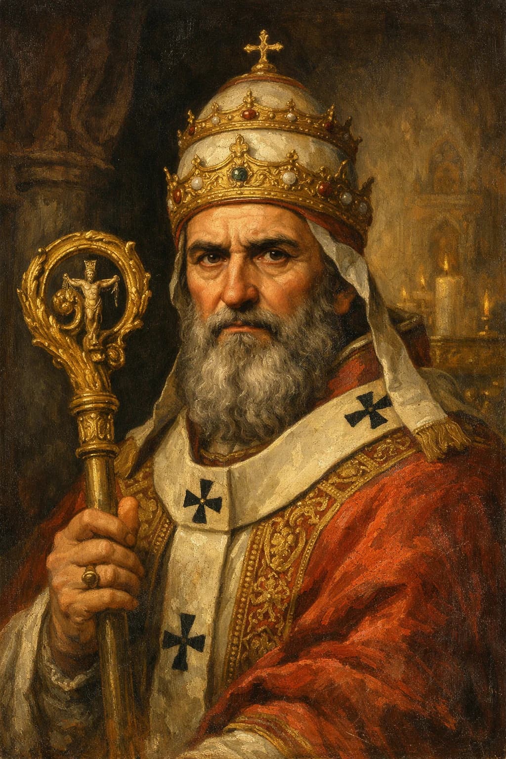 AI-generated portrait of Pope Gregory VII