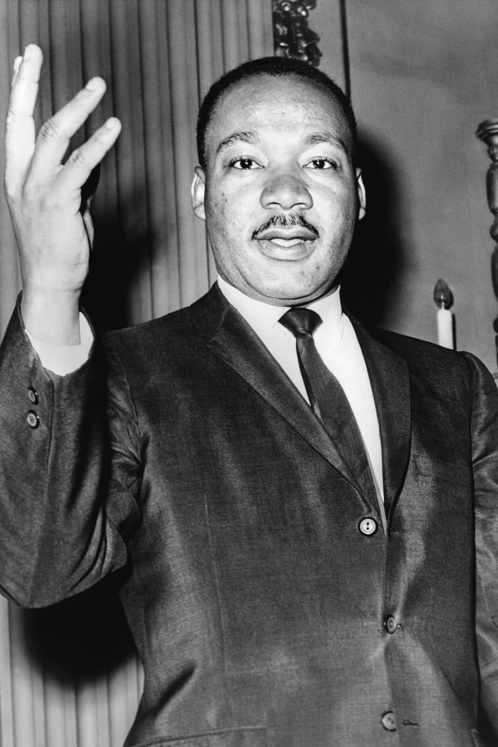 Martin Luther King Jr. in a 1964 photograph by Dick DeMarsico.