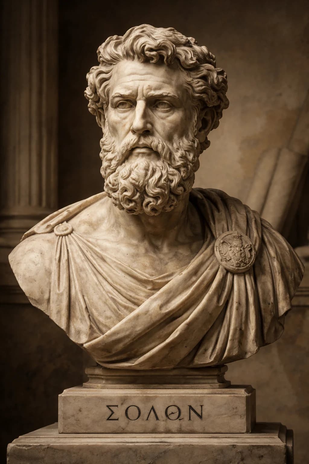 AI-generated portrait of Solon, Athenian lawgiver