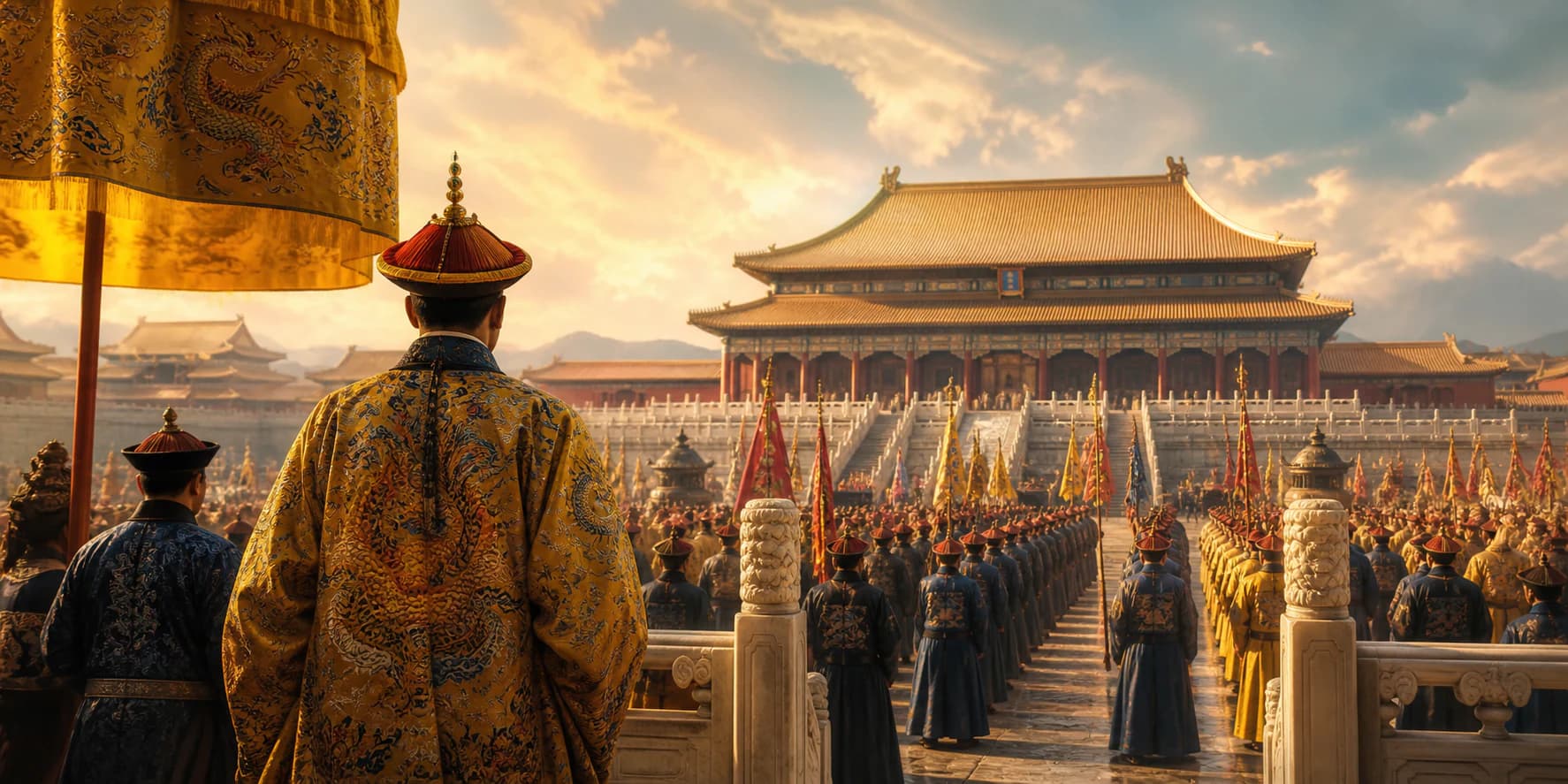 The Forbidden City in Beijing under the Qing dynasty, seat of imperial rule over the world's most populous empire.
