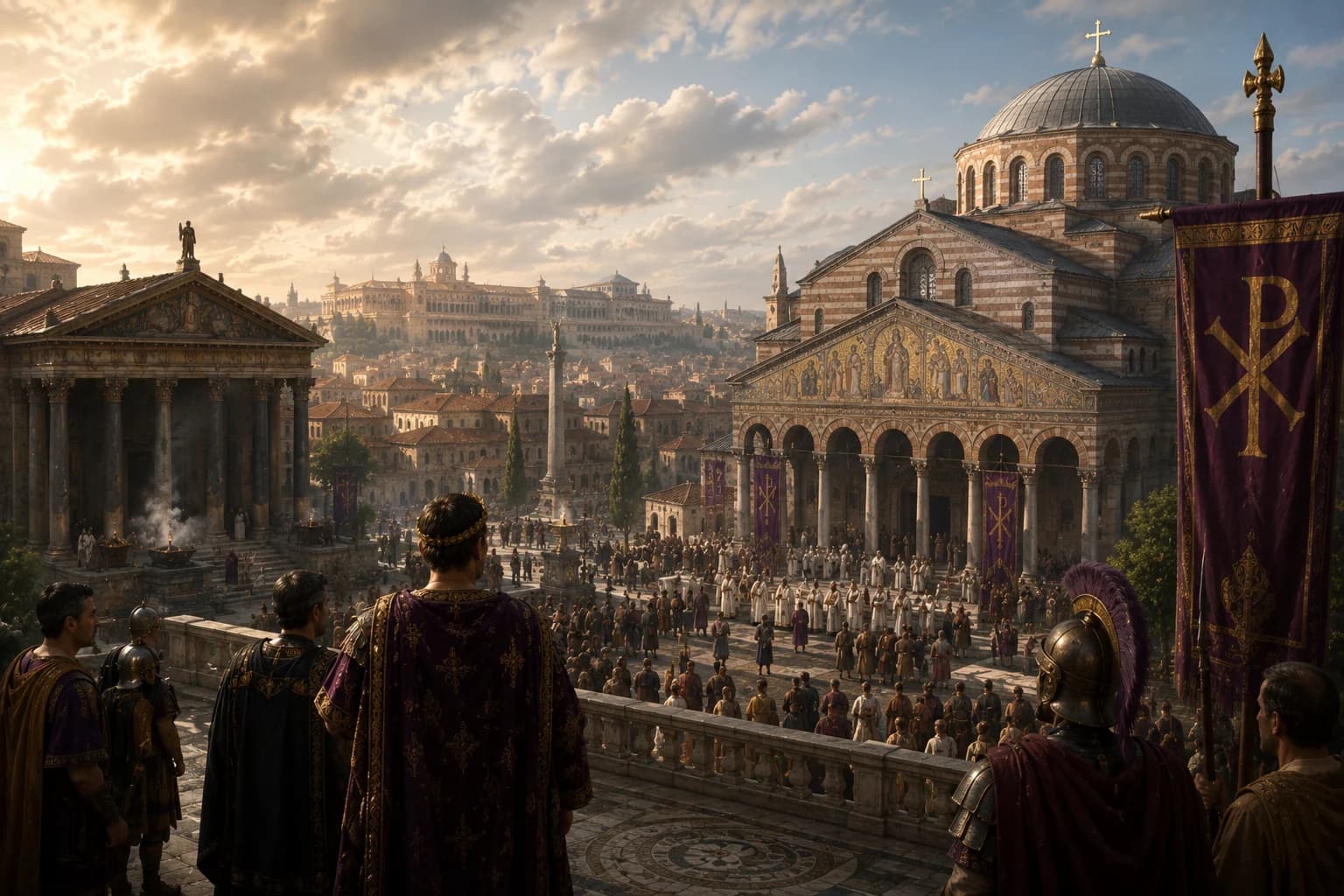 Christianity becoming the official religion of the Roman Empire under Theodosius I.
